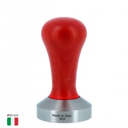 Coffee Tamper Ø53 mm [MOTTA] with RED Wooden Handle