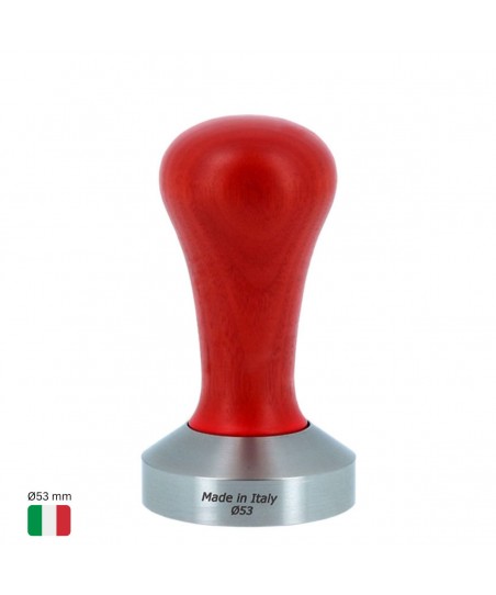 Coffee Tamper Ø53 mm [MOTTA] with RED Wooden Handle