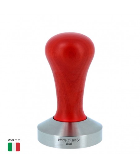 Coffee Tamper Ø58 mm [MOTTA] with RED Wooden Handle