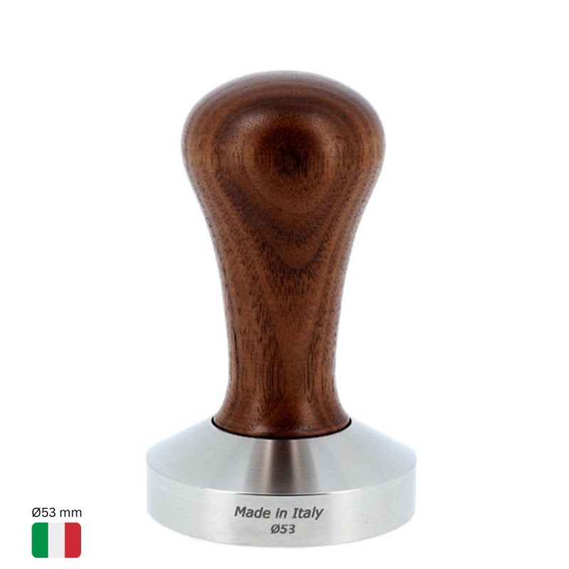 Tamper Café Ø53 mm [MOTTA] con Mango de Madera de NOGAL ITALIANO