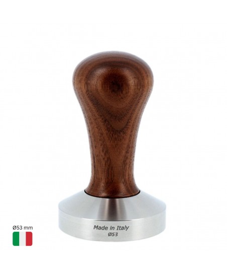 Coffee Tamper Ø53 mm [MOTTA] with ITALIAN WALNUT Wooden Handle