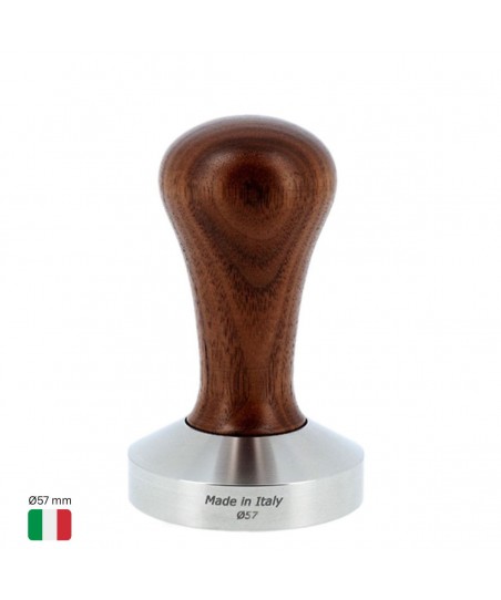 Tamper Café Ø57 mm [MOTTA] con Mango de Madera de NOGAL ITALIANO