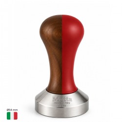 Tamper Café Ø54 mm [MOTTA] con Mango de Madera de NOGAL / ROJO