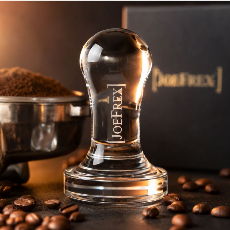 Tamper Café Ø58 mm CRYSTAL CLEAR [JoeFrex] de Vidrio Macizo