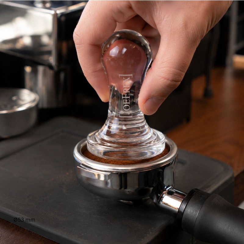 Coffee Tamper Ø58 mm CRYSTAL CLEAR [JoeFrex] Glass