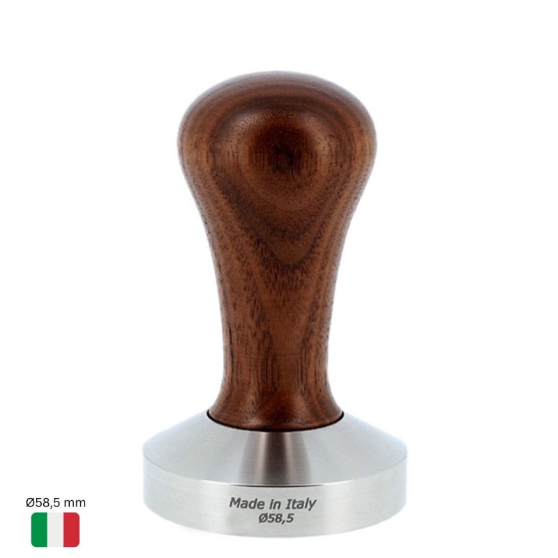 COMPETITION Coffee Tamper Ø58,5 mm [MOTTA] with ITALIAN WALNUT Handle