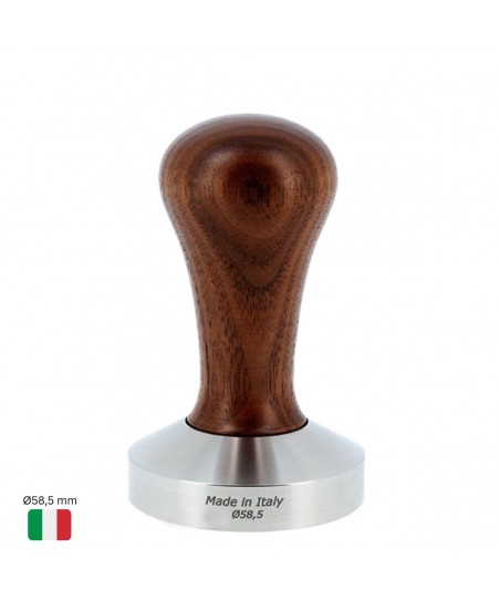 COMPETITION Coffee Tamper Ø58,5 mm [MOTTA] with ITALIAN WALNUT Handle