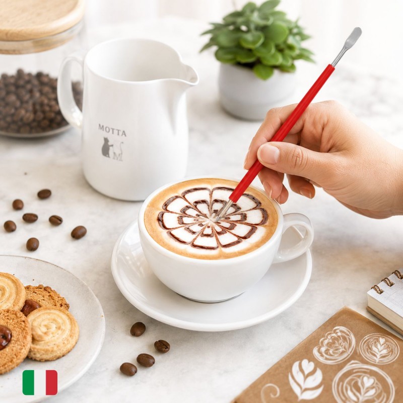 Lápiz Latte Art ROJO [MOTTA] para Decorar Cappuccino