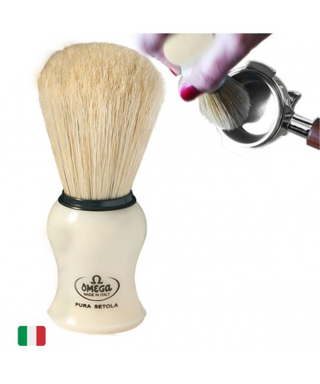 Cepillo Profesional (Cerdas Naturales) [OMEGA] para Limpiar el Portafiltro