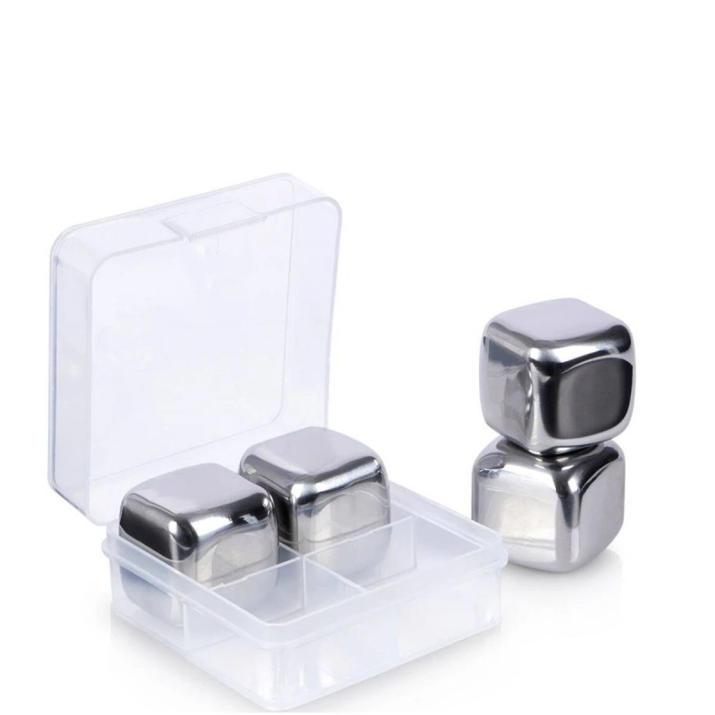 Stainless Steel Whisky Chilling Cubes - Set of 4 - Whisky Rocks