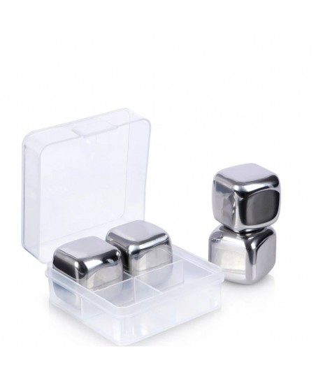 Cubos Enfriadores para Whisky de Acero Inoxidable - Set 4 uds - Whisky Rocks