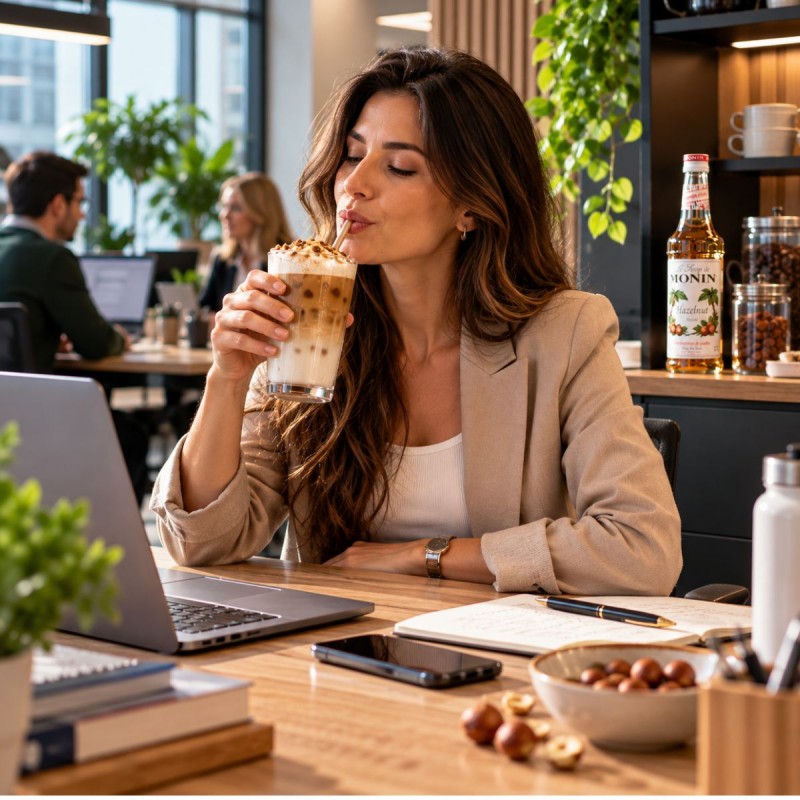 MONIN Hazelnut Syrup 700ml – Iced Hazelnut Latte at the Office